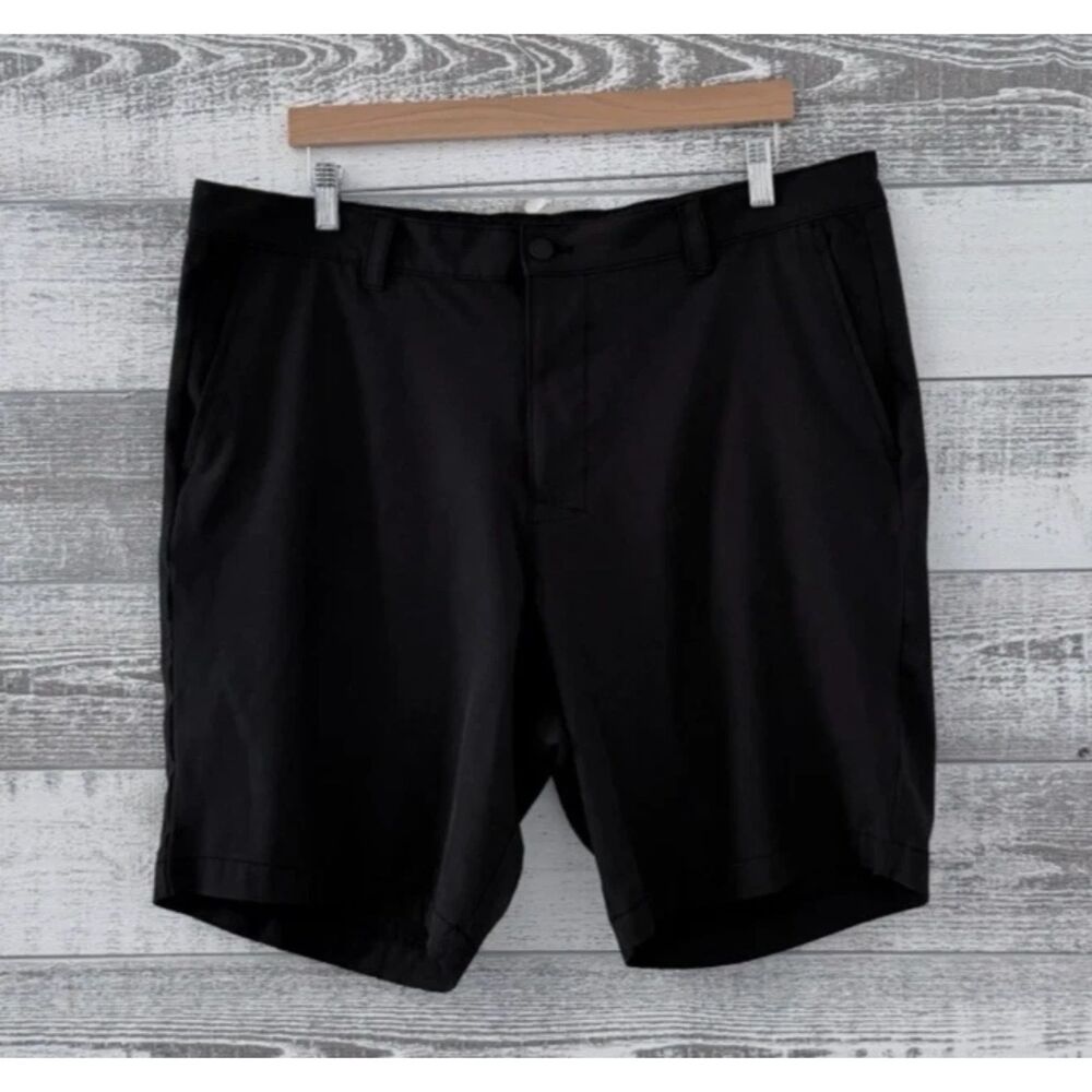 Banana Republic Mens Sz 40 Black Stretch Chino Casual Elastic Waist Golf Shorts